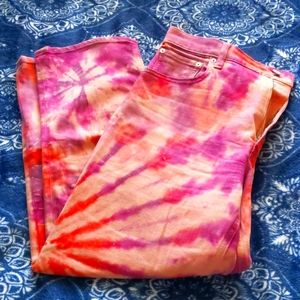GAP tie dye cropped jeans